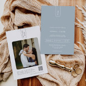 Invitation Arc géométrique minimal bleu foncé moderne Code QR