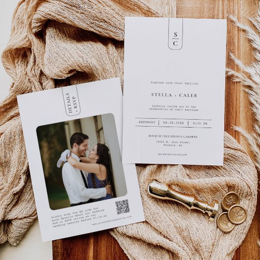 Invitation Arc géométrique minimaliste simple et moderne - Ph