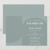 Invitation Arc géométrique moderne Dusty Bat mitzvah Turquois (Devant / Derrière)