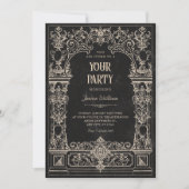 Invitation Arc gothique baroque vintage noir (Devant)