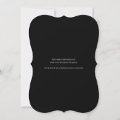 Invitation Arc gothique Mariage élégant Noir et Blanc foncé (Dos)