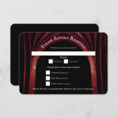 Invitation Arc gothique Mariage élégant Noir Noir Noir Rouge (Devant / Derrière)