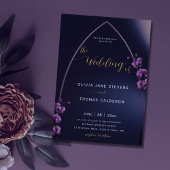 Invitation Arc gothique Moody Orchidées violettes Mariage flo