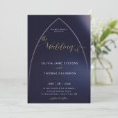 Invitation Arc gothique Moody violet minimaliste moderne Mari (Debout devant)