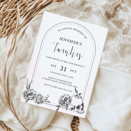 Invitation Arc gothique tiré à la main 30e fête d'anniversair