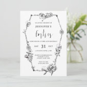 Invitation Arc gothique tiré à la main 50e fête d'anniversair (Debout devant)