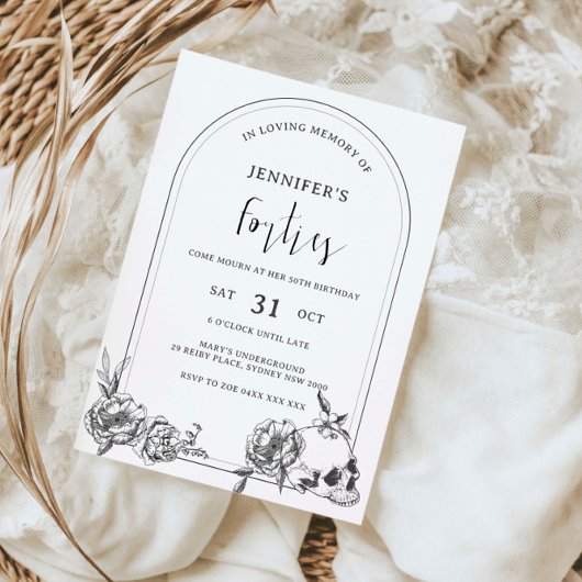 Invitation Arc gothique tiré à la main 50e fête d'anniversair