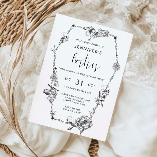 Invitation Arc gothique tiré à la main 50e fête d'anniversair