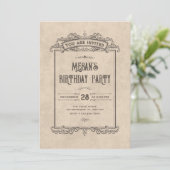 Invitation arc gothique vintage pour anniversaire (Debout devant)