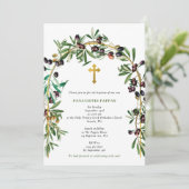 Invitation Arc grec orthodoxe baptême baptême olives (Debout devant)