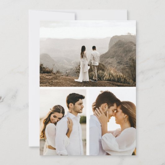 Invitation Arc gris moderne Script botanique 3 Mariage photo (Dos)