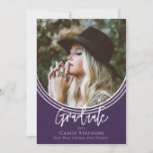 Invitation Arc Inverti Script tendance Graduate Photo violet (Devant)