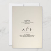Invitation Arc Islamique Chic Élégant Mariage Couple Monogram (Dos)