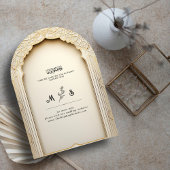 Invitation Arc Islamique Chic Élégant Mariage Couple Monogram