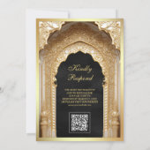 Invitation Arc islamique royal Black Gold Mariage musulman (Dos)