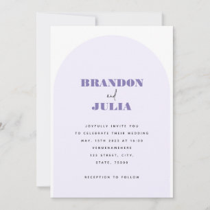 Invitation Arc Lilac moderne Code QR minimal tout en un Boho