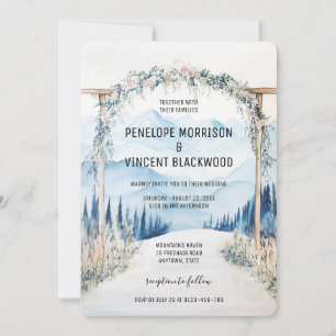 Invitation Arc Mariage dans les montagnes 2 aquarelle