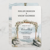 Invitation Arc Mariage dans les montagnes aquarelle (Devant / Derrière)