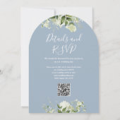 Invitation Arc Mariage de code QR Code Dusty Blue Greenery (Dos)