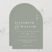 Invitation Arc Mariage de Monogramme élégant et élégant (Devant / Derrière)