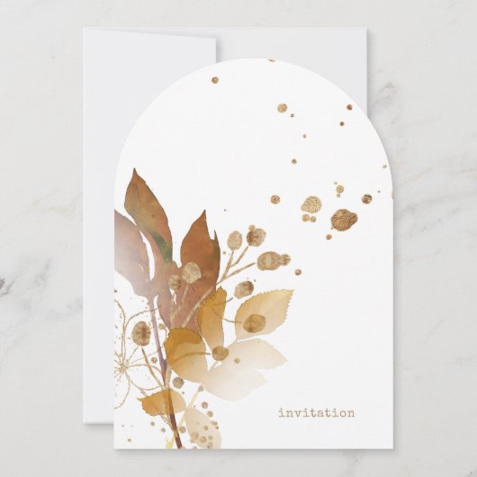 Invitation Arc Mariage d'éclaboussure d'automne d'or ID655 (Dos)