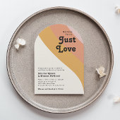 Invitation Arc Mariage moderne Retro 70's Rainbow Just Love