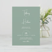 Invitation Arc Mariage moderne Sage vert Boho Arch Photo QR C (Debout devant)