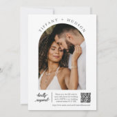 Invitation Arc Mariage moderne Sage vert Boho Arch Photo QR C (Dos)