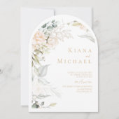 Invitation Arc Mariage Pearl Blush Floral ID989 (Devant)