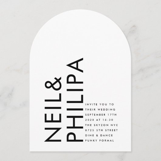 Invitation Arc Mariage Ultra Moderne (Devant)