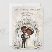 Invitation Arc Mariage Whimsical Dark Skin Bride Groom (Devant)
