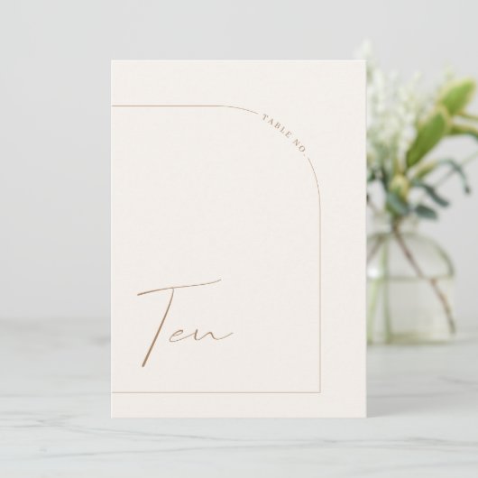 Invitation Arc minimal Boho moderne Tableau Dix Numéro de tab (Debout devant)