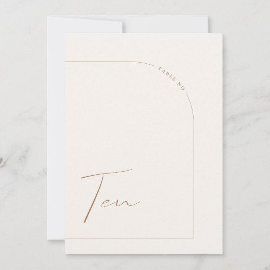 Invitation Arc minimal Boho moderne Tableau Dix Numéro de tab (Dos)