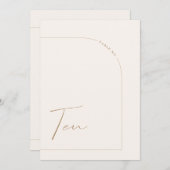 Invitation Arc minimal Boho moderne Tableau Dix Numéro de tab (Devant / Derrière)