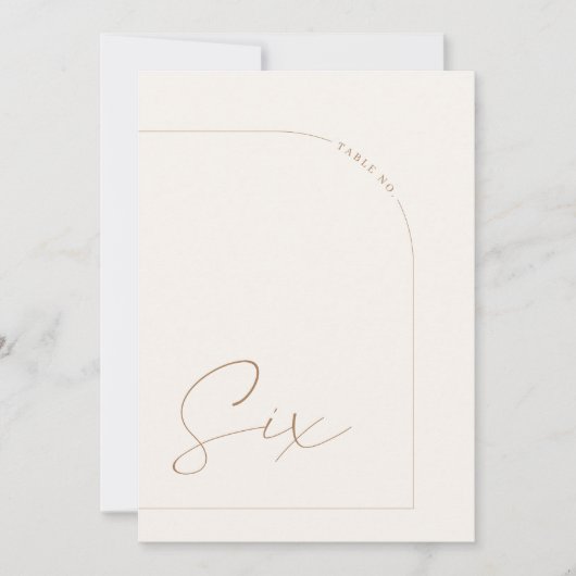 Invitation Arc minimal Boho moderne Tableau Six Numéro de tab (Devant)