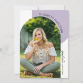 Invitation Arc minimal moderne 2 Photo Purple Graduation (Devant)