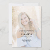 Invitation Arc minimal moderne 2 Photo Sage Graduation (Dos)