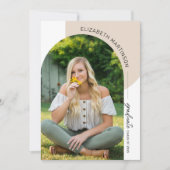 Invitation Arc minimal moderne 2 Photo Tan Graduation (Devant)