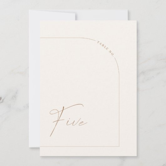 Invitation Arc minimal moderne Boho Tableau Cinq Numéro de ta (Devant)