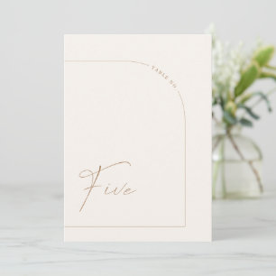 Invitation Arc minimal moderne Boho Tableau Cinq Numéro de ta