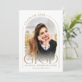Invitation Arc minimal moderne photo Gold Graduation Party (Debout devant)
