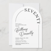 Invitation Arc minimaliste adulte 70e anniversaire (Devant)