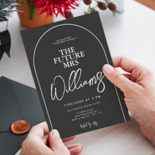 Invitation Arc minimaliste Élégante Fête des mariées blanche