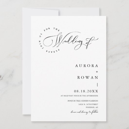 Invitation Arc minimaliste moderne QR Code Mariage photo (Devant)