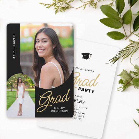 Invitation Arc moderne 2 Photo Grad Party