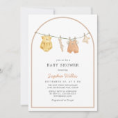 Invitation Arc moderne Aquarelle Baby shower de vêtements sim (Devant)