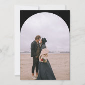 Invitation Arc moderne Boho 2 photos mariage noir (Dos)