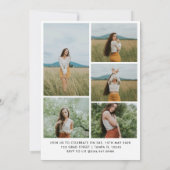 Invitation Arc moderne Boho 6 Photos Graduation Party (Dos)