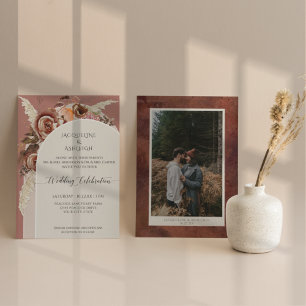 Invitation Arc moderne BOHO Aquarelle Florale Pampas Grass