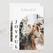 Invitation Arc moderne Boho Noël photo de famille joyeuse (Devant / Derrière)